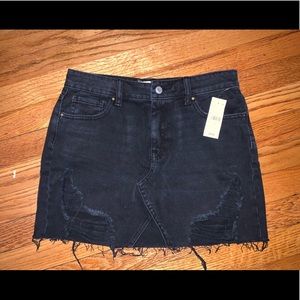Pacsun Black Distressed Denim Mini Skirt